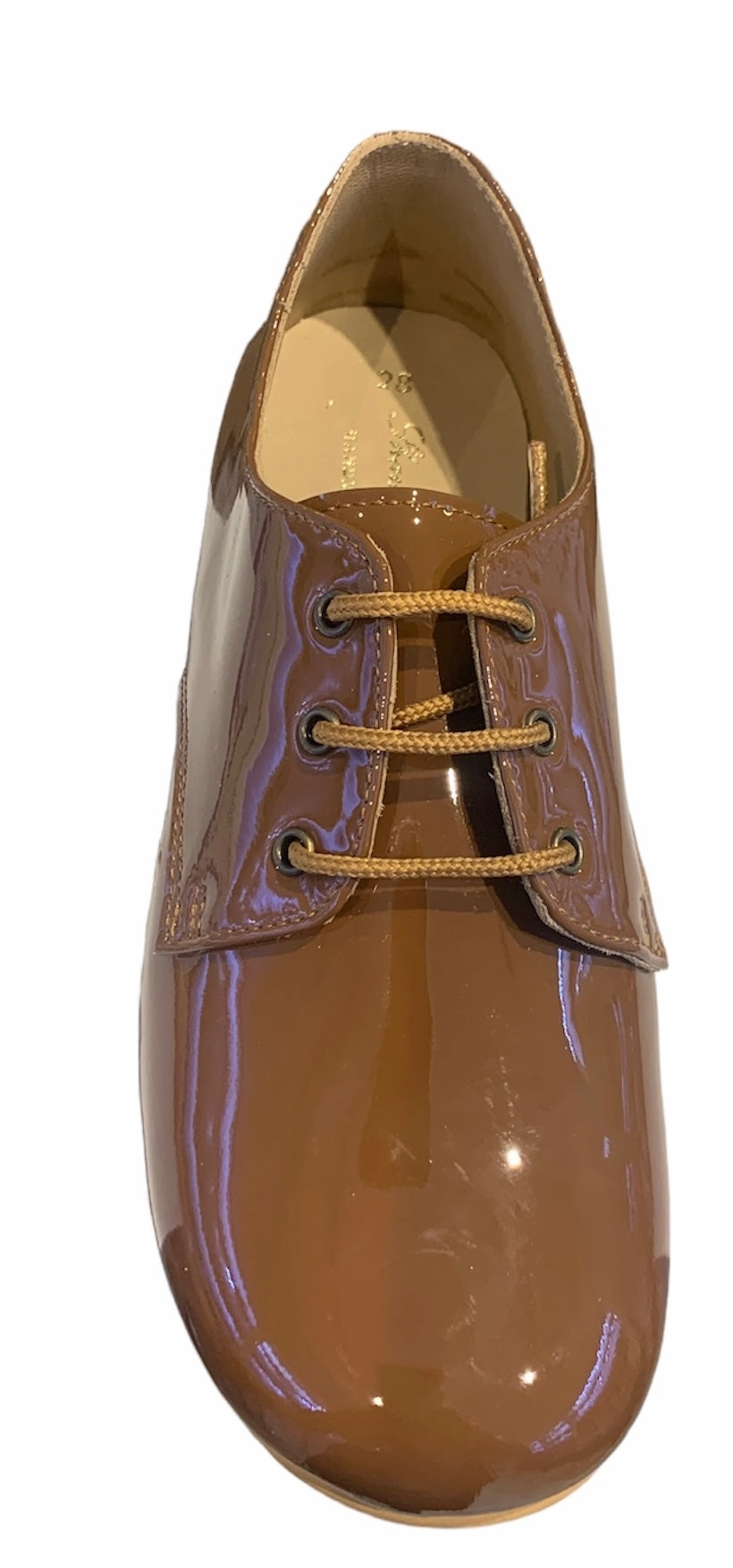 Shawn & Jeffery Tan Patent Leather Oxford Dress Shoe