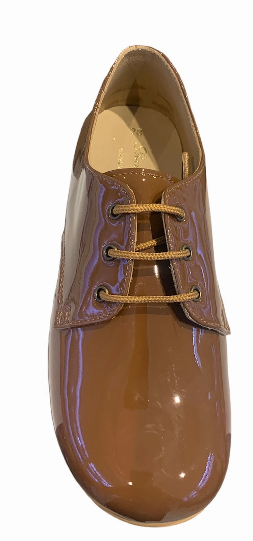 Shawn & Jeffery Tan Patent Leather Oxford Dress Shoe