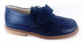 Shawn & Jeffrey Navy Blue Leather Velcro Shoe