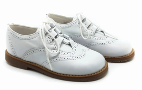 Shawn & Jeffrey White Leather Oxford Shoe