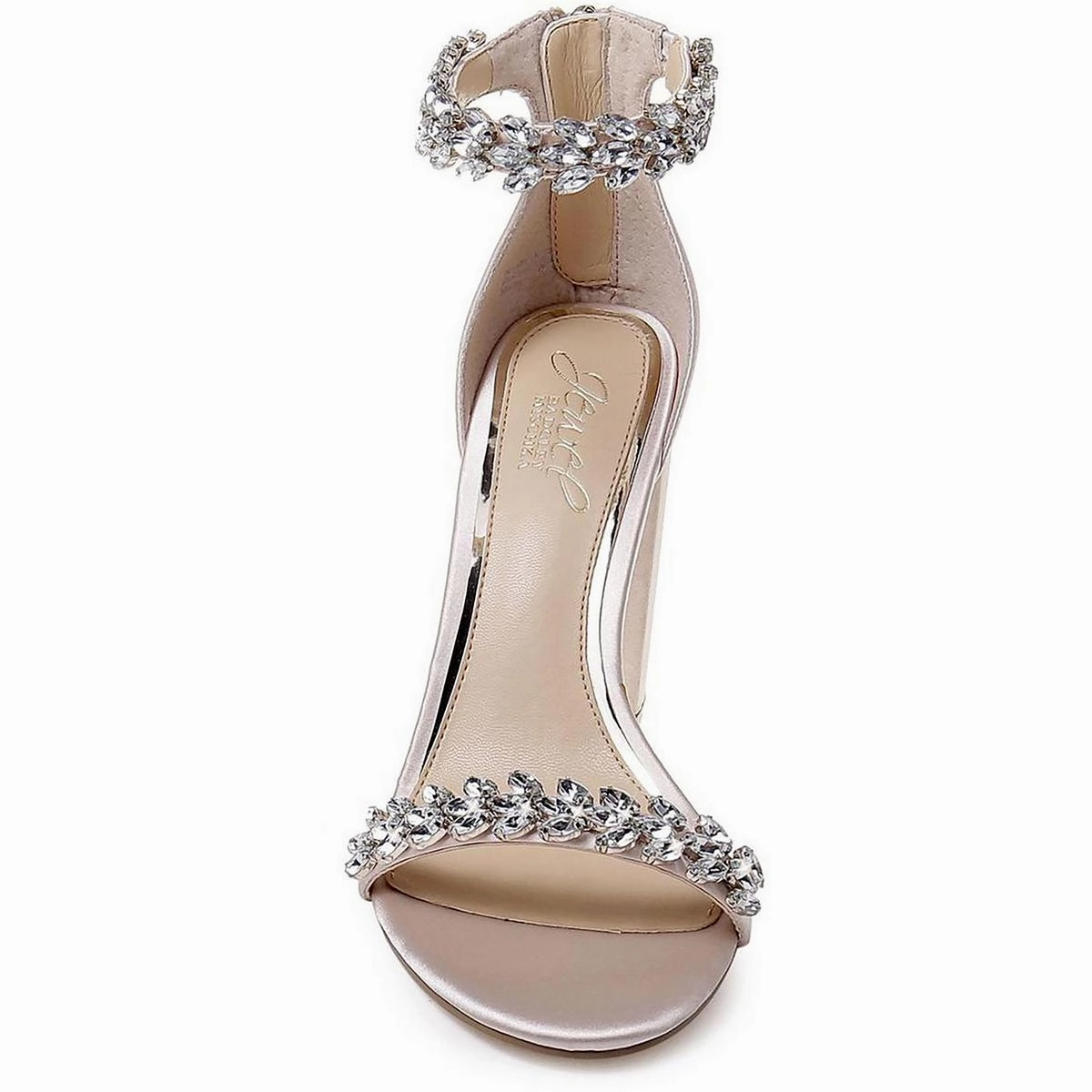SIERRA Womens Satin Open Toe Ankle Strap