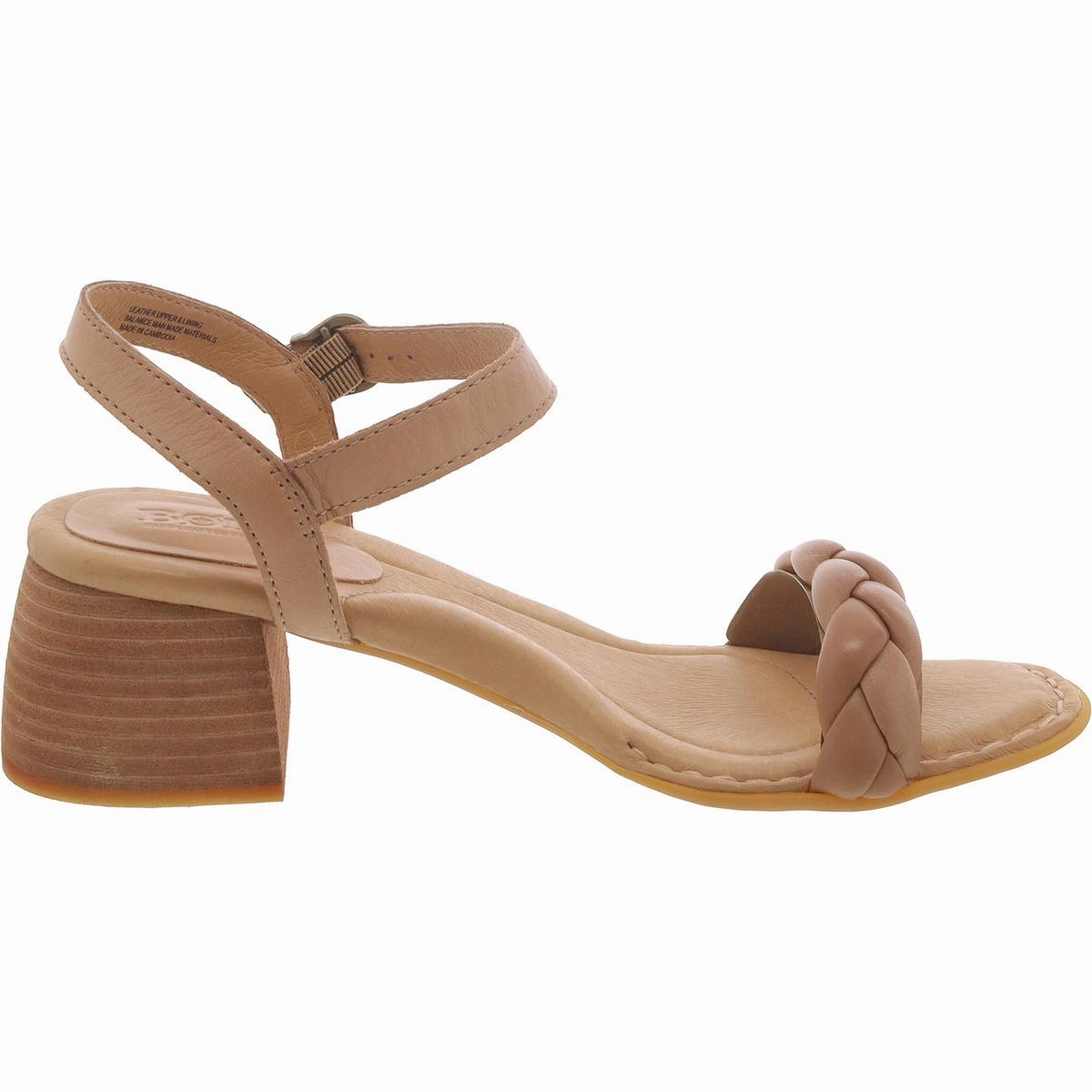Simone Womens Leather Ankle Strap Slingback Sandals