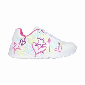 Skechers Girl's (Preschool) 310391LWMN Street Uno Lite - My Drip White/Multi