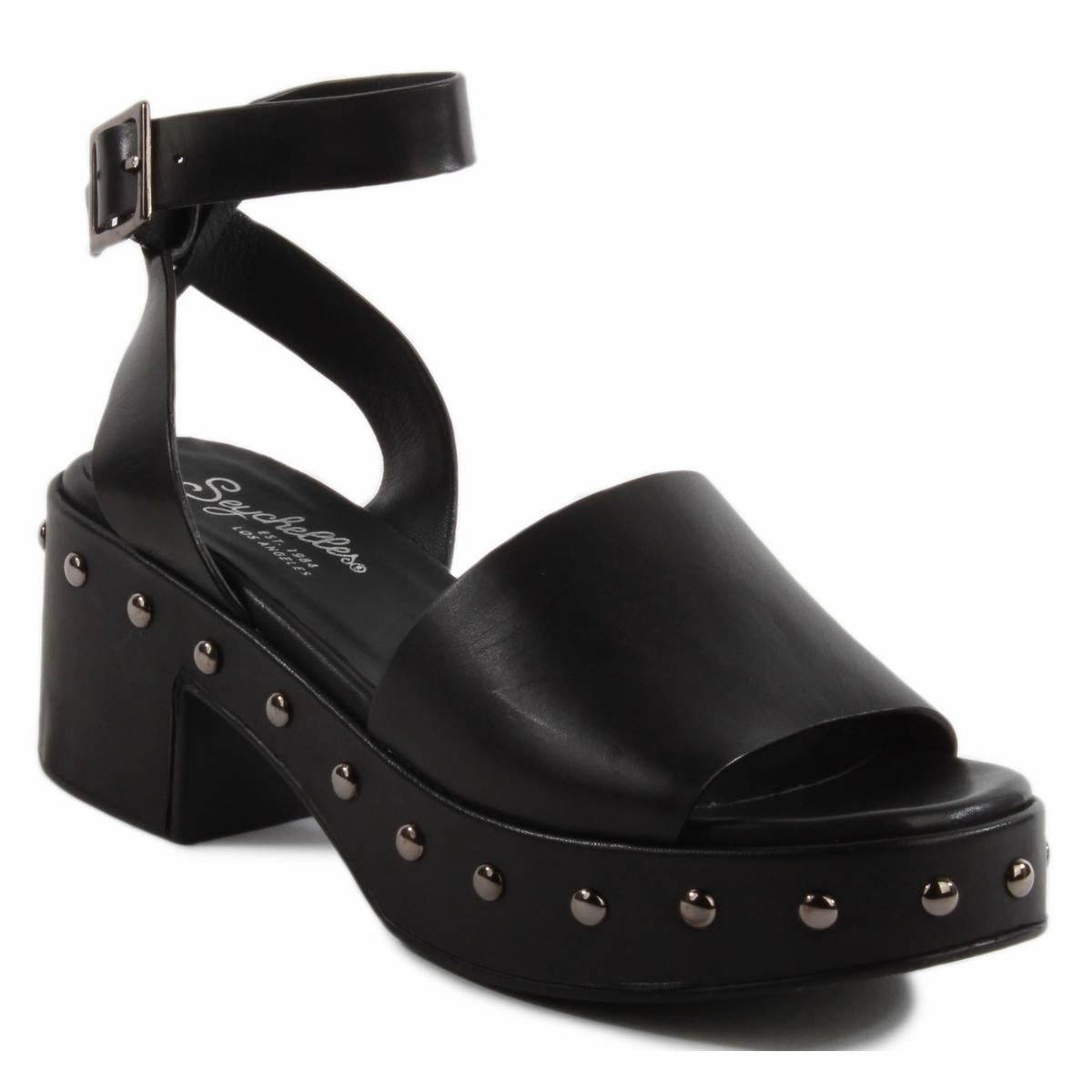 Spare Moments Womens Studded Leather Platform Sandals