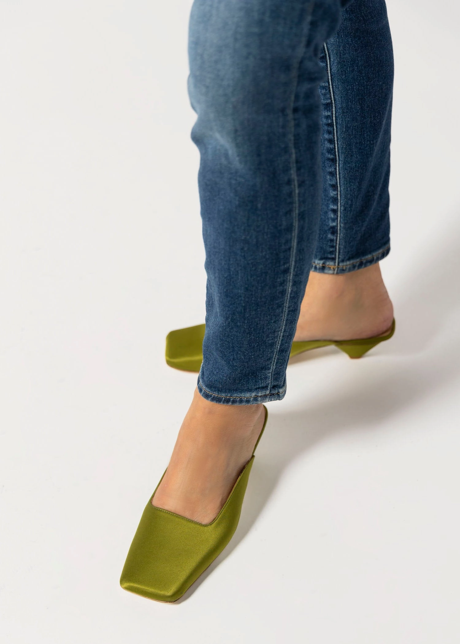 Square Toe Satin Mule