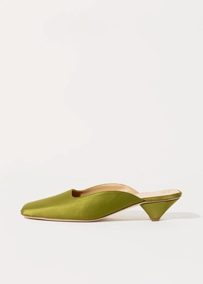 Square Toe Satin Mule