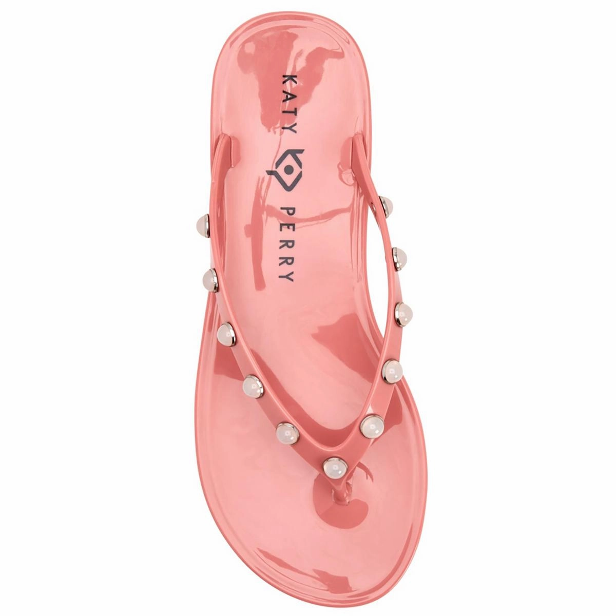 THE GELI GEM Womens Embossed Manmade Thong Sandals