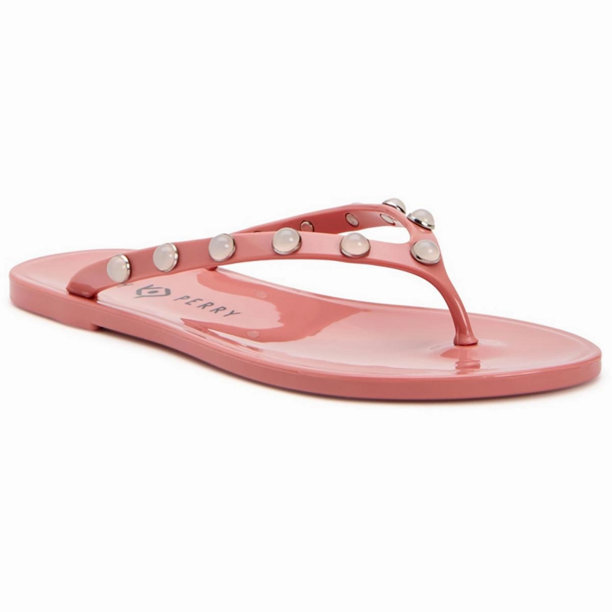 THE GELI GEM Womens Embossed Manmade Thong Sandals
