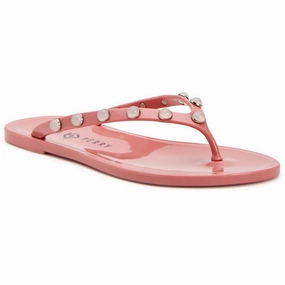 THE GELI GEM Womens Embossed Manmade Thong Sandals