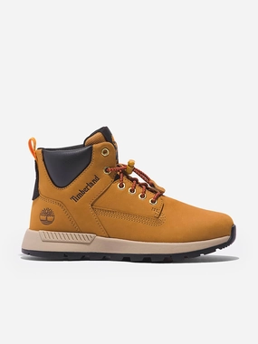 Timberland Boys Mid Lace-Up Trainers in Beige