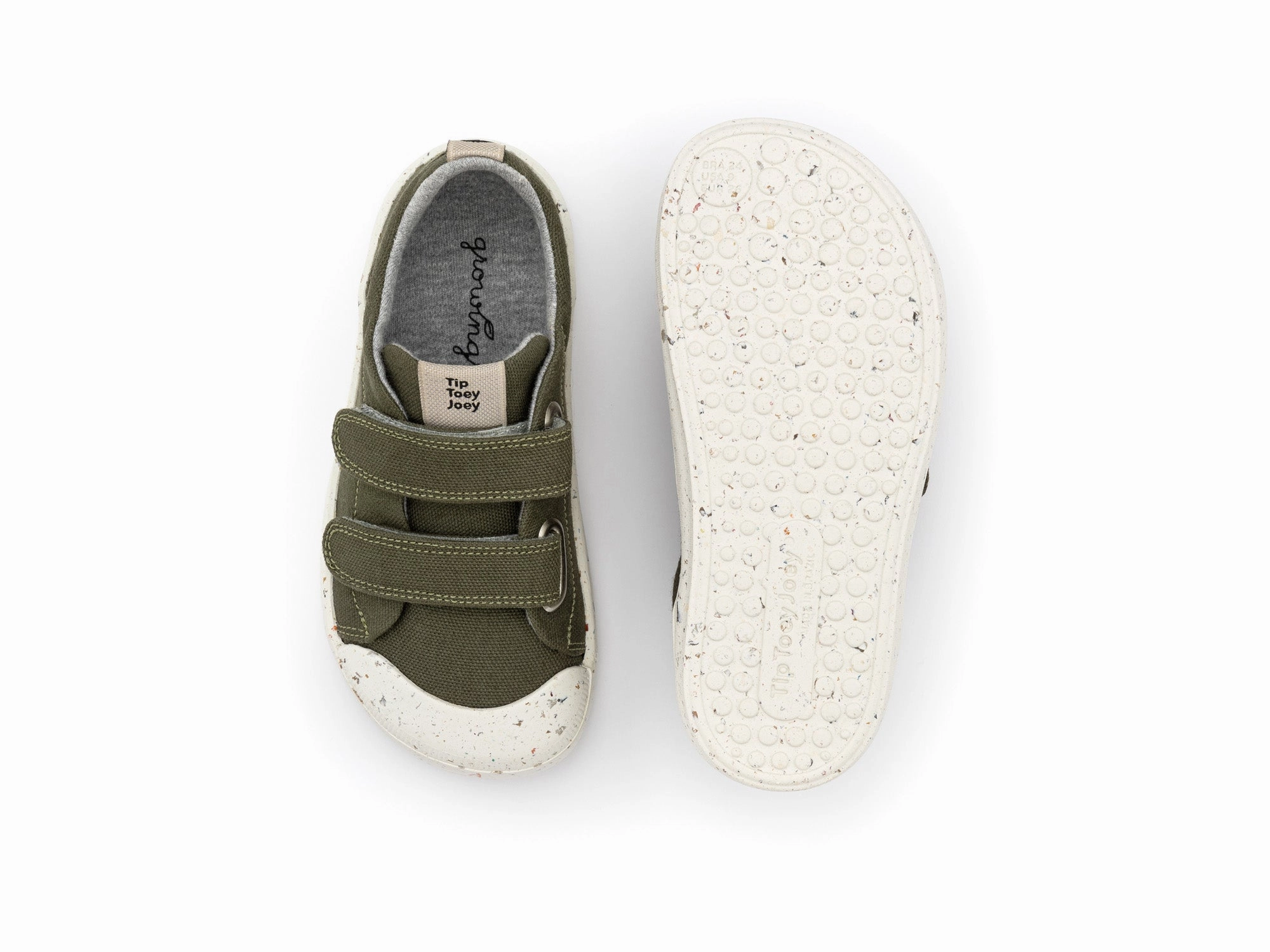 Tip Toey Joey Boy's And Girl's Ramp Green Sneakers - Verde Musgo Eco Canvas