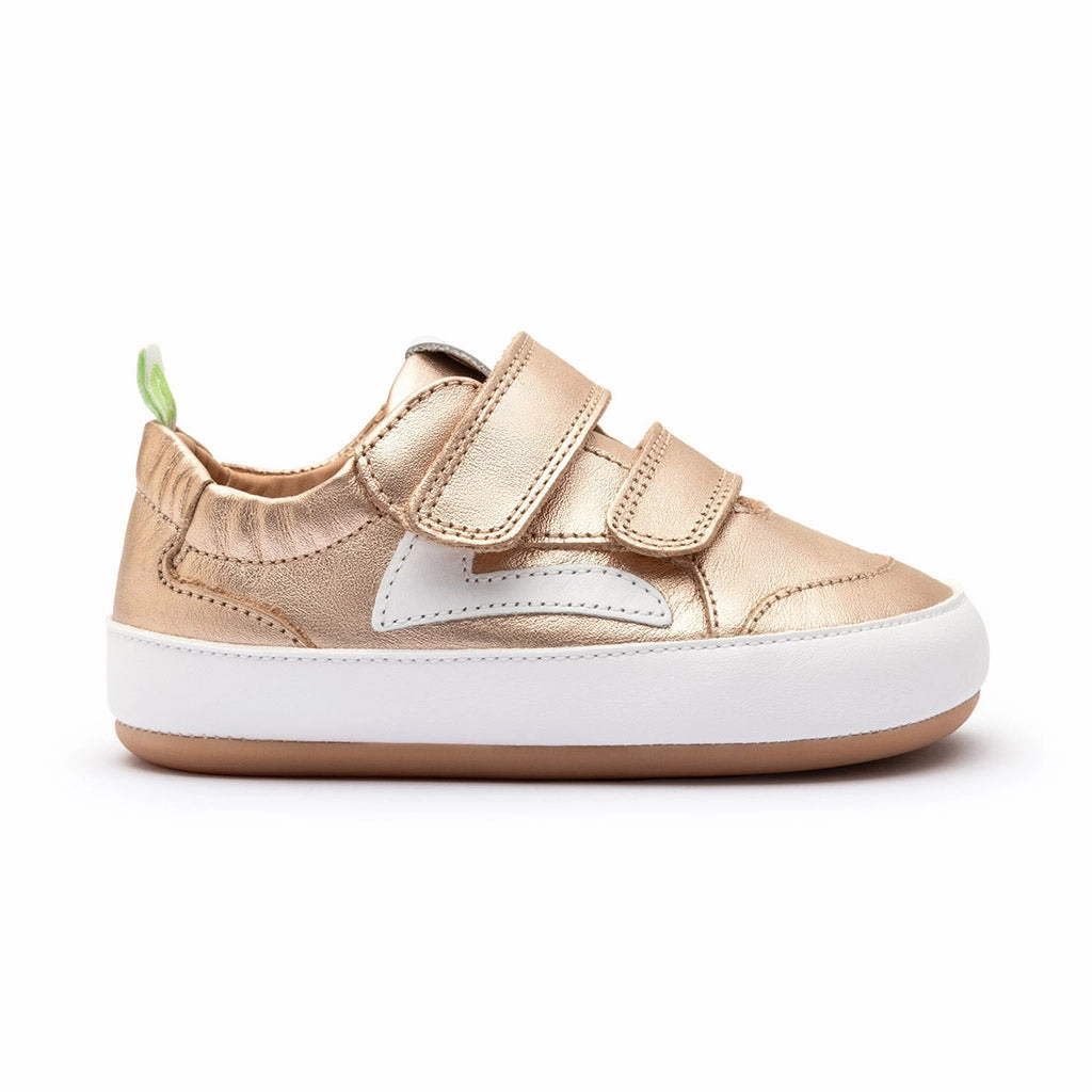 Tip Toey Joey Girl's Landy Sneakers - Metallic Salmon / White / Metallic Salmon