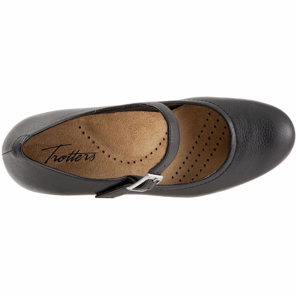 Trotters Willow Black Leather Wedge Shoe (Women's)