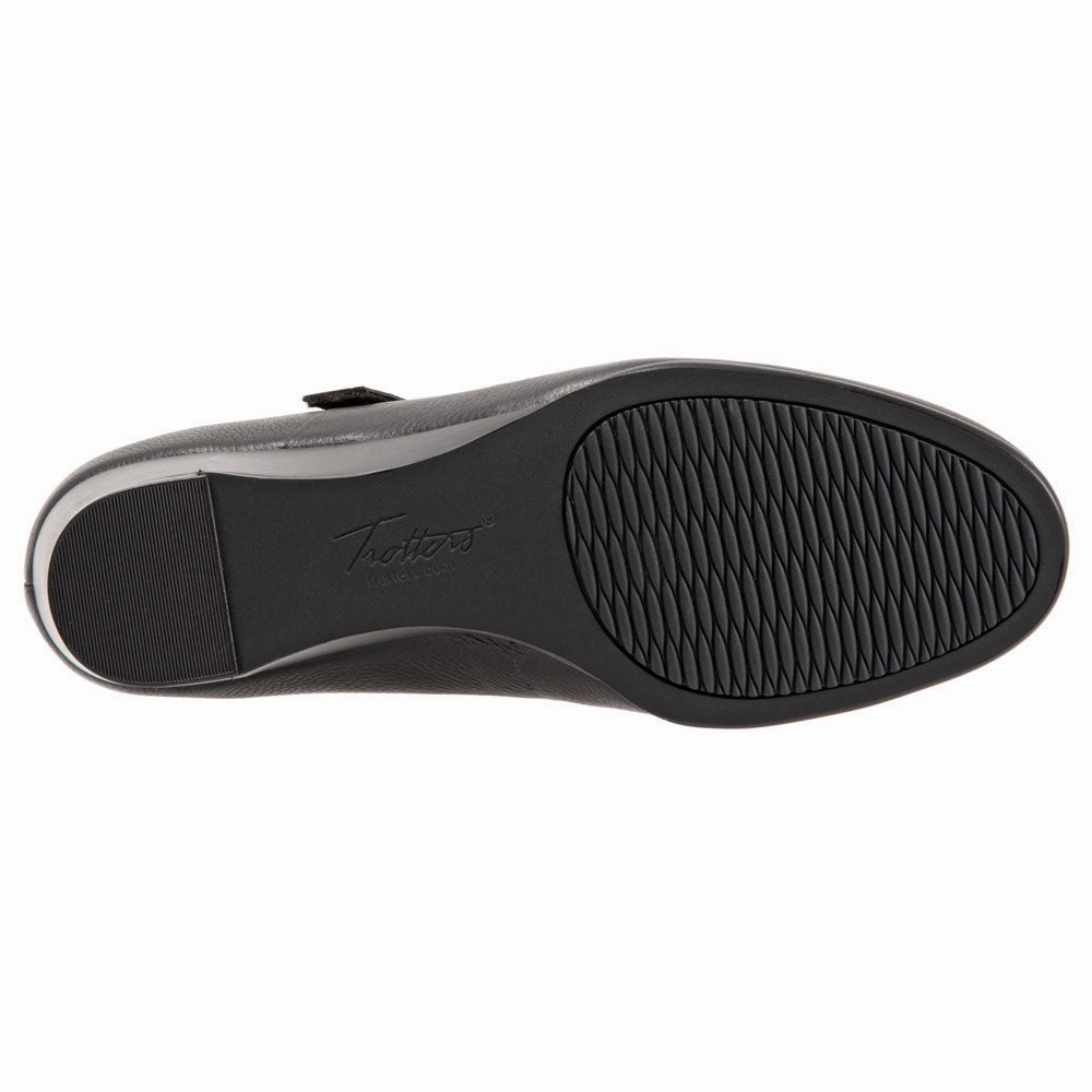 Trotters Willow Black Leather Wedge Shoe (Women's)
