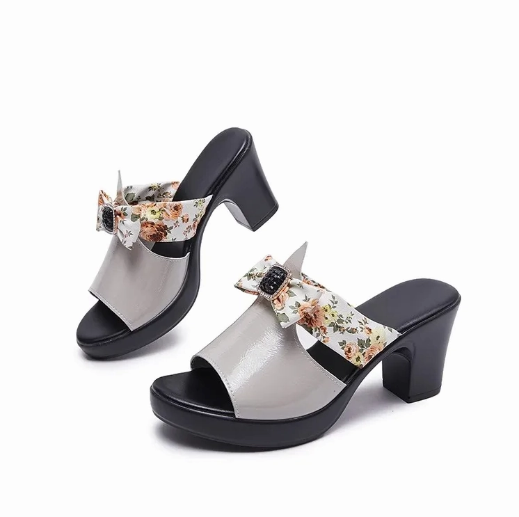USS Shoes Cristina Women's Anti-Skid Heels Bowknot Sandals
