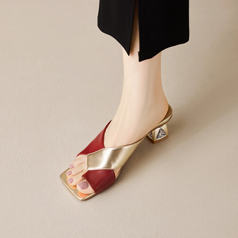USS Shoes Cristina Women's Square Toe Leather Dress Sandals