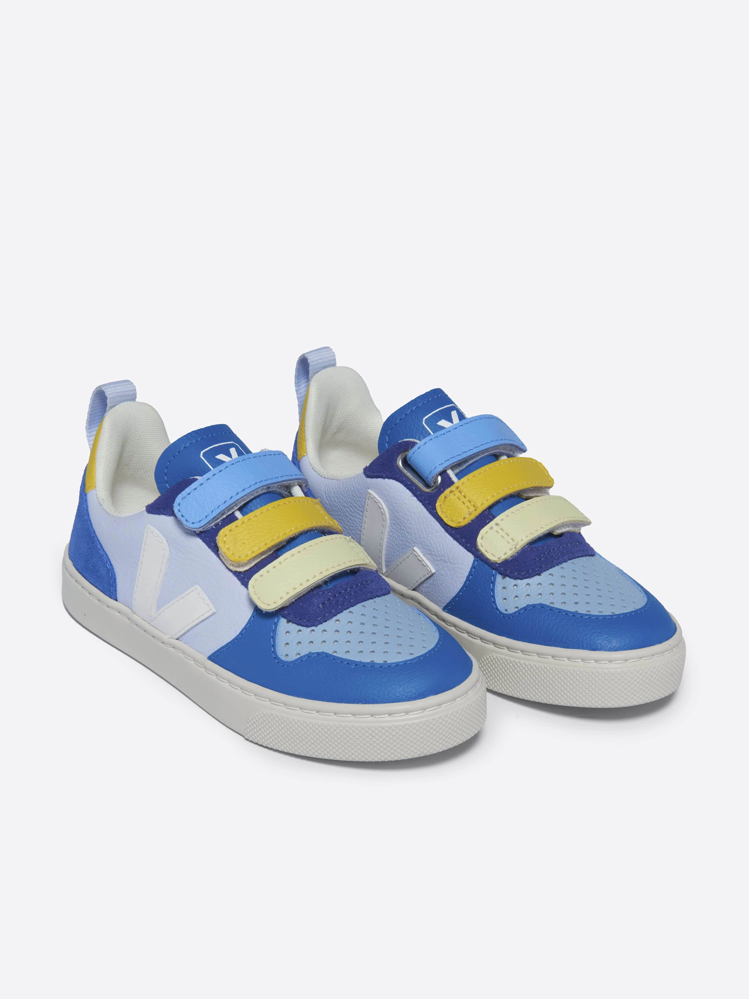 Veja Boys V-10 ChromeFree Leather Trainers in Multicolour