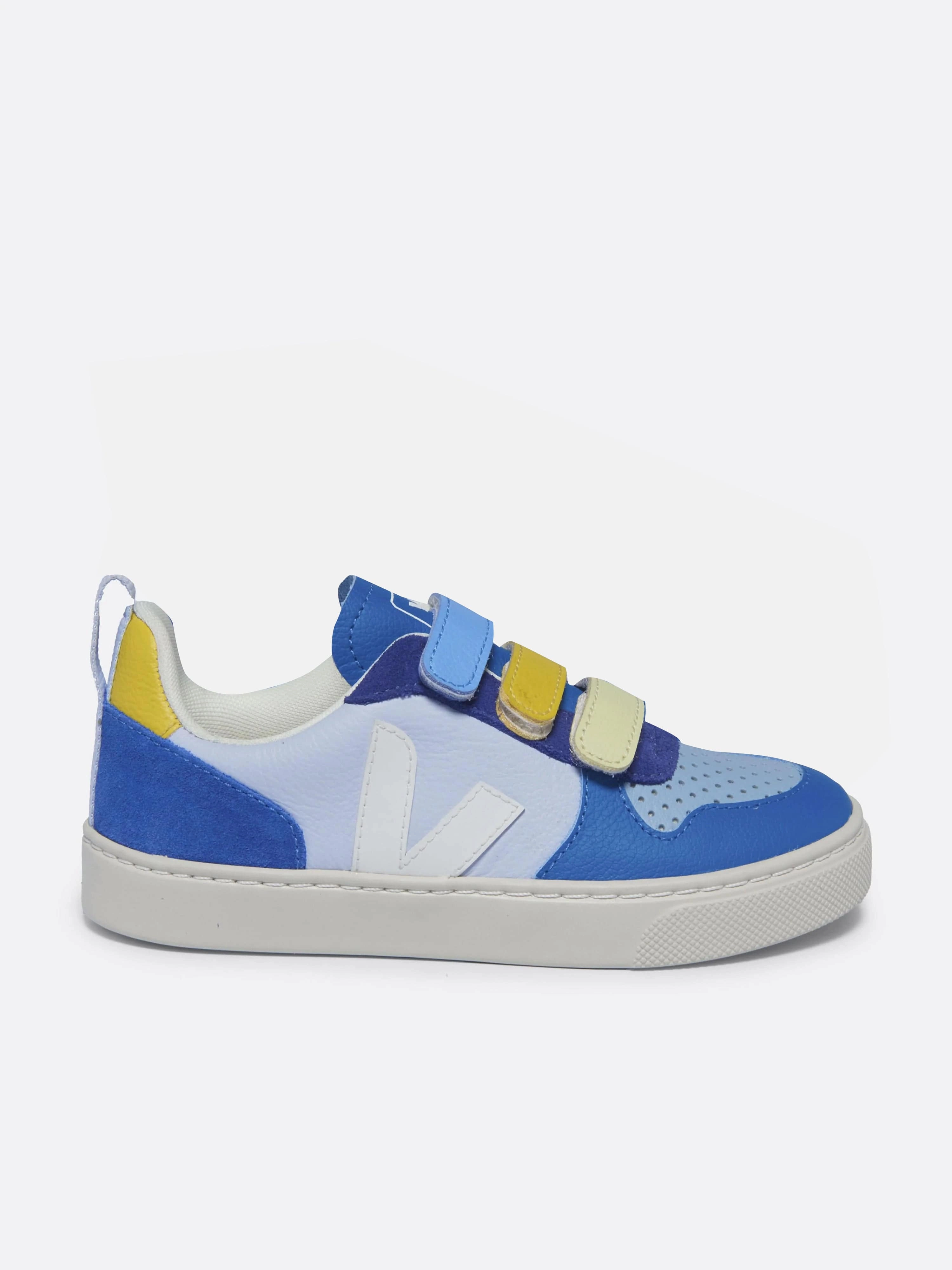 Veja Boys V-10 ChromeFree Leather Trainers in Multicolour