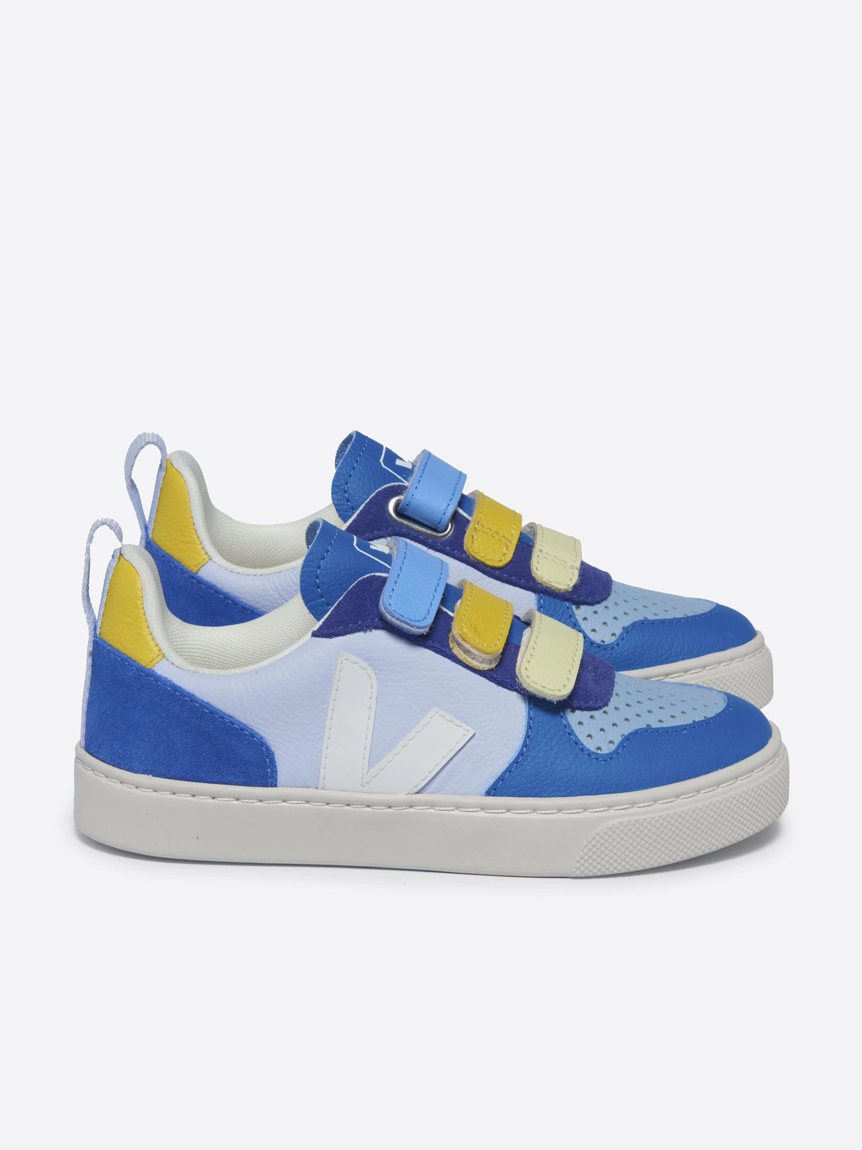 Veja Boys V-10 ChromeFree Leather Trainers in Multicolour