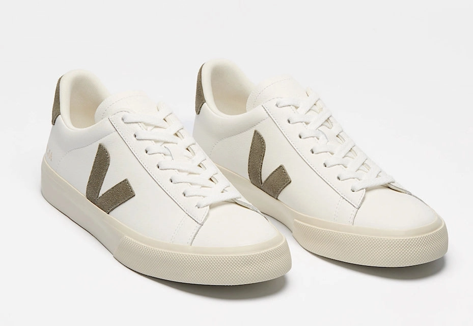Veja Campo Olive Extra White Kaki Leather Sneakers