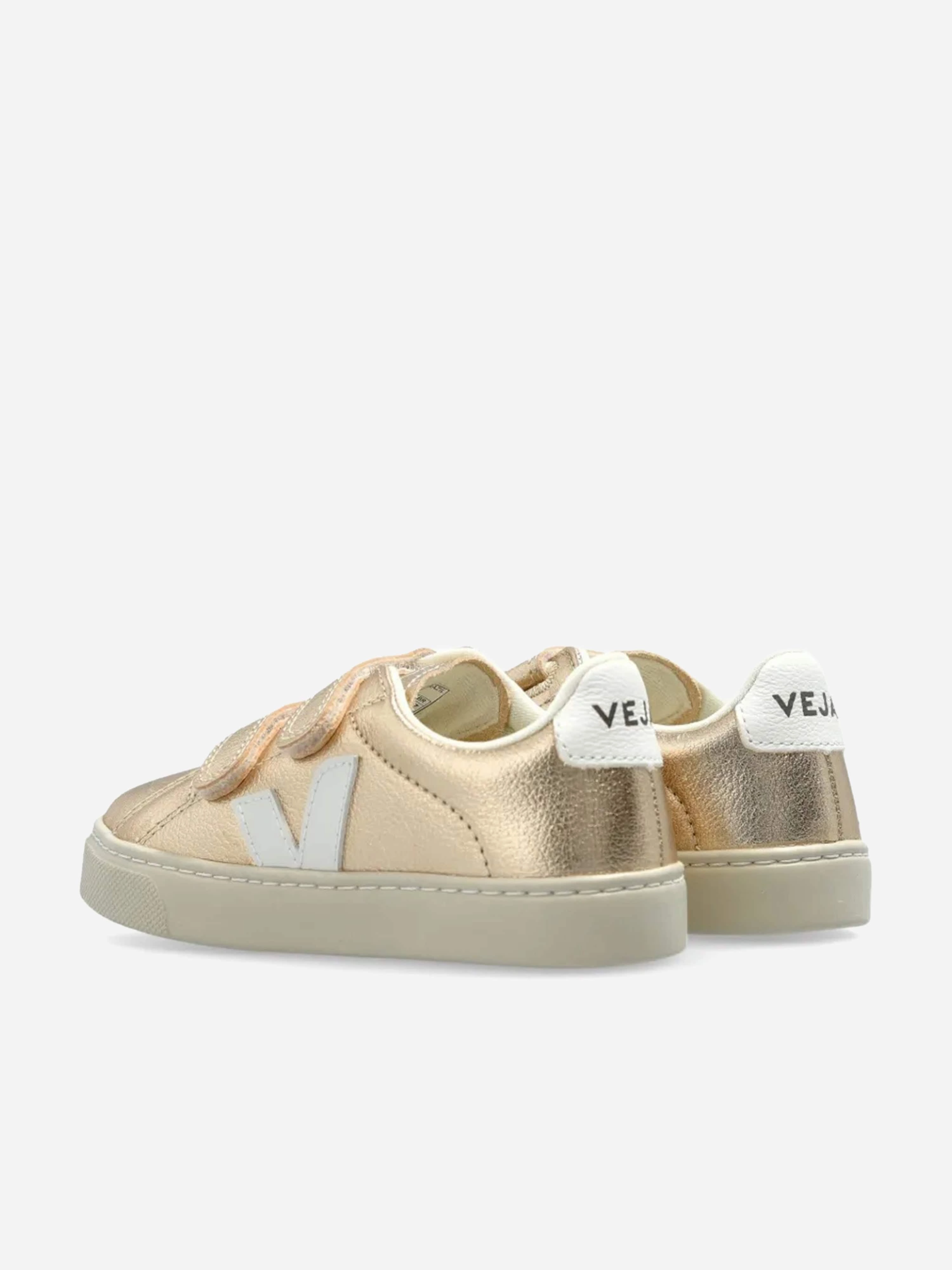 Veja Girls Chromefree Leather Small Esplar Traners in Gold