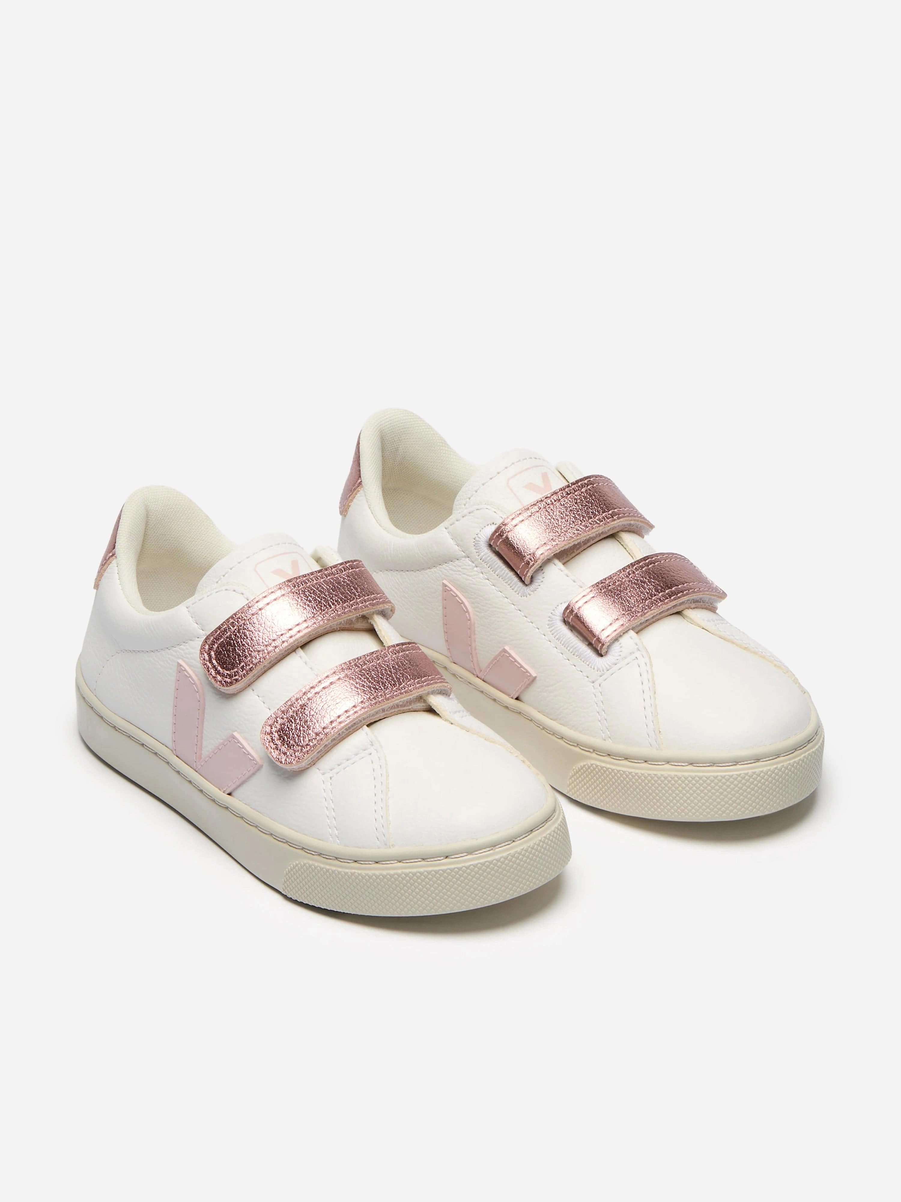 Veja Girls Chromefree Leather Small Esplar Traners in White