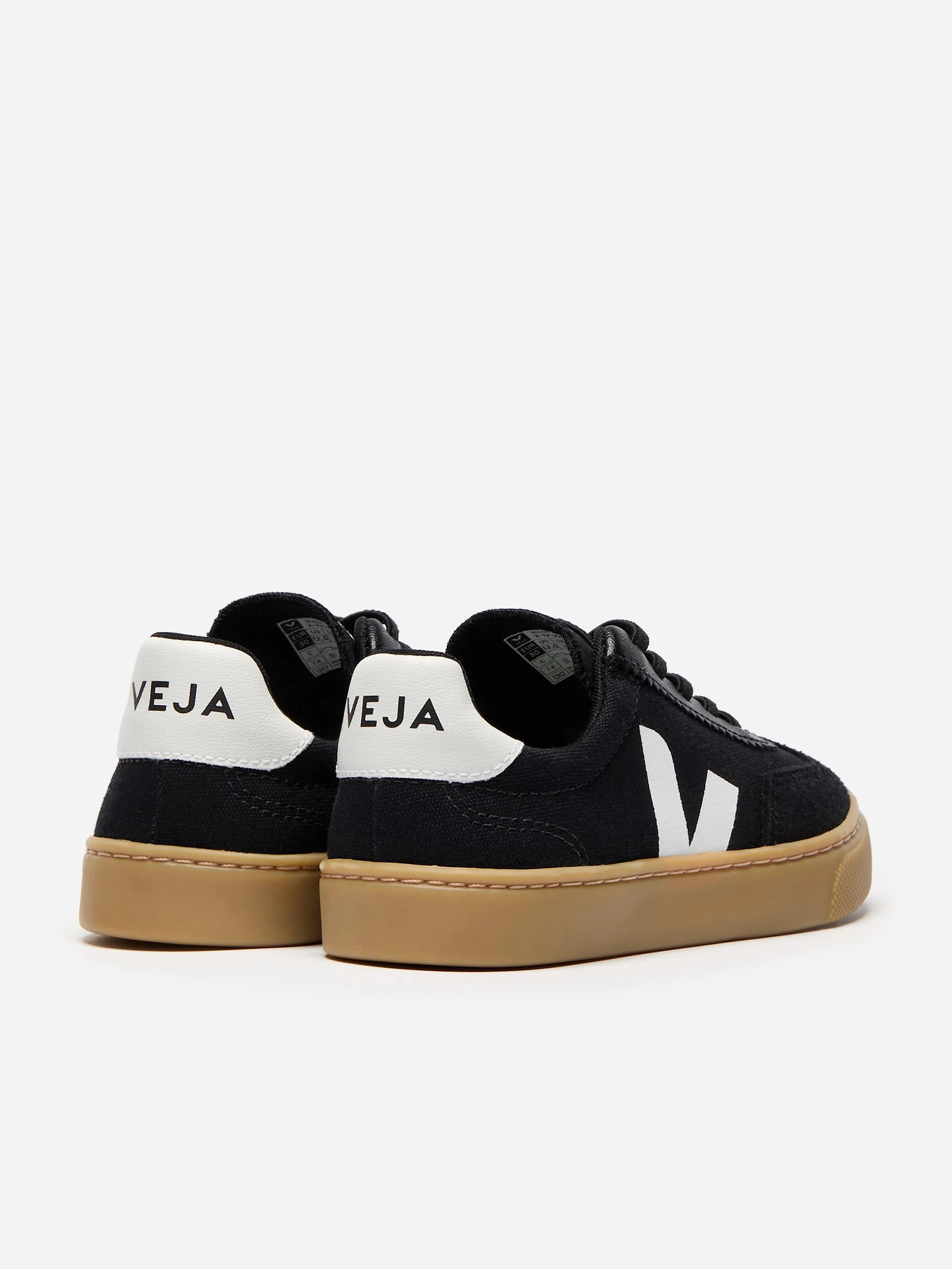 Veja Kids Canvas Small Volley Trainers in Black