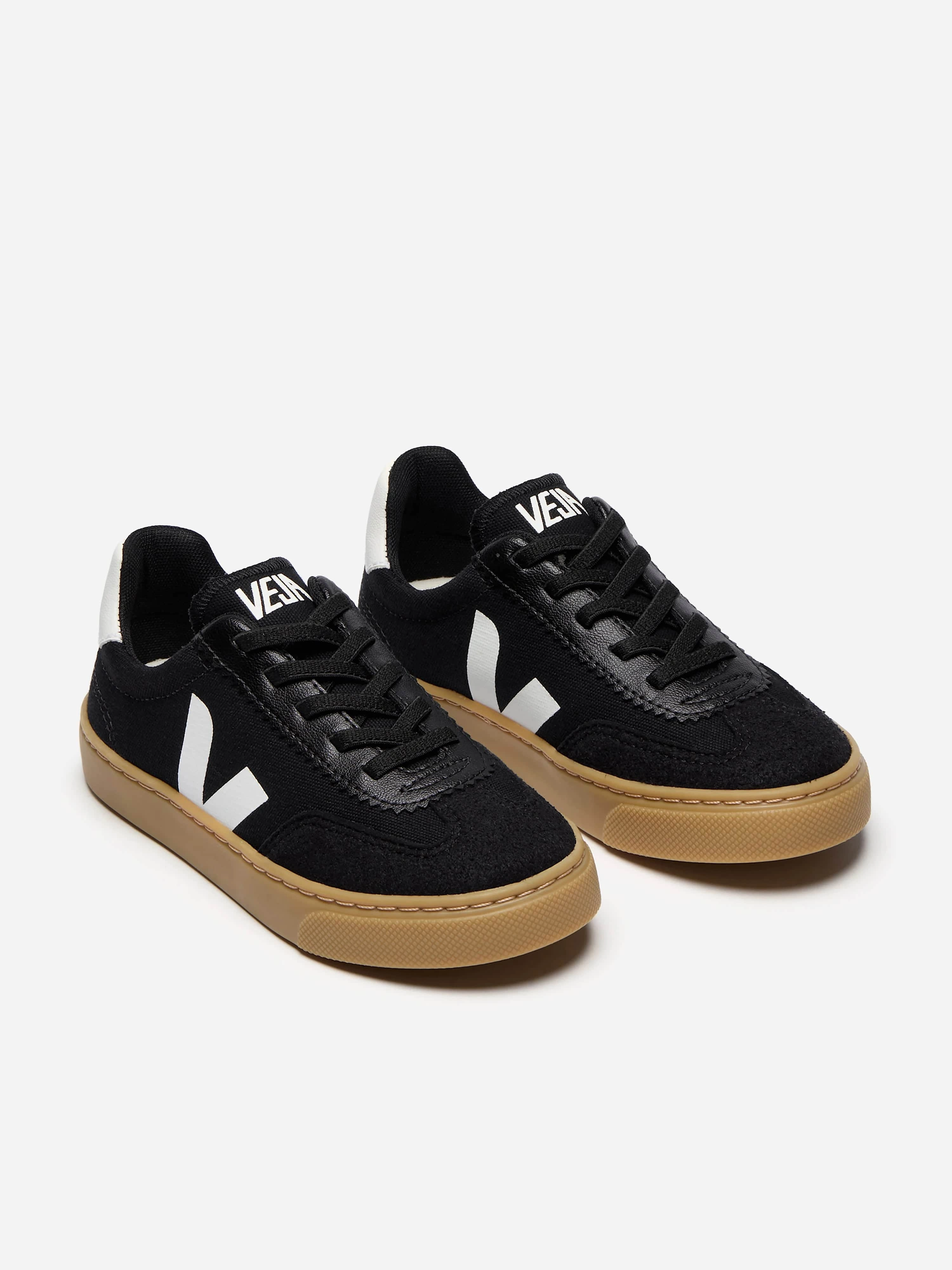 Veja Kids Canvas Small Volley Trainers in Black