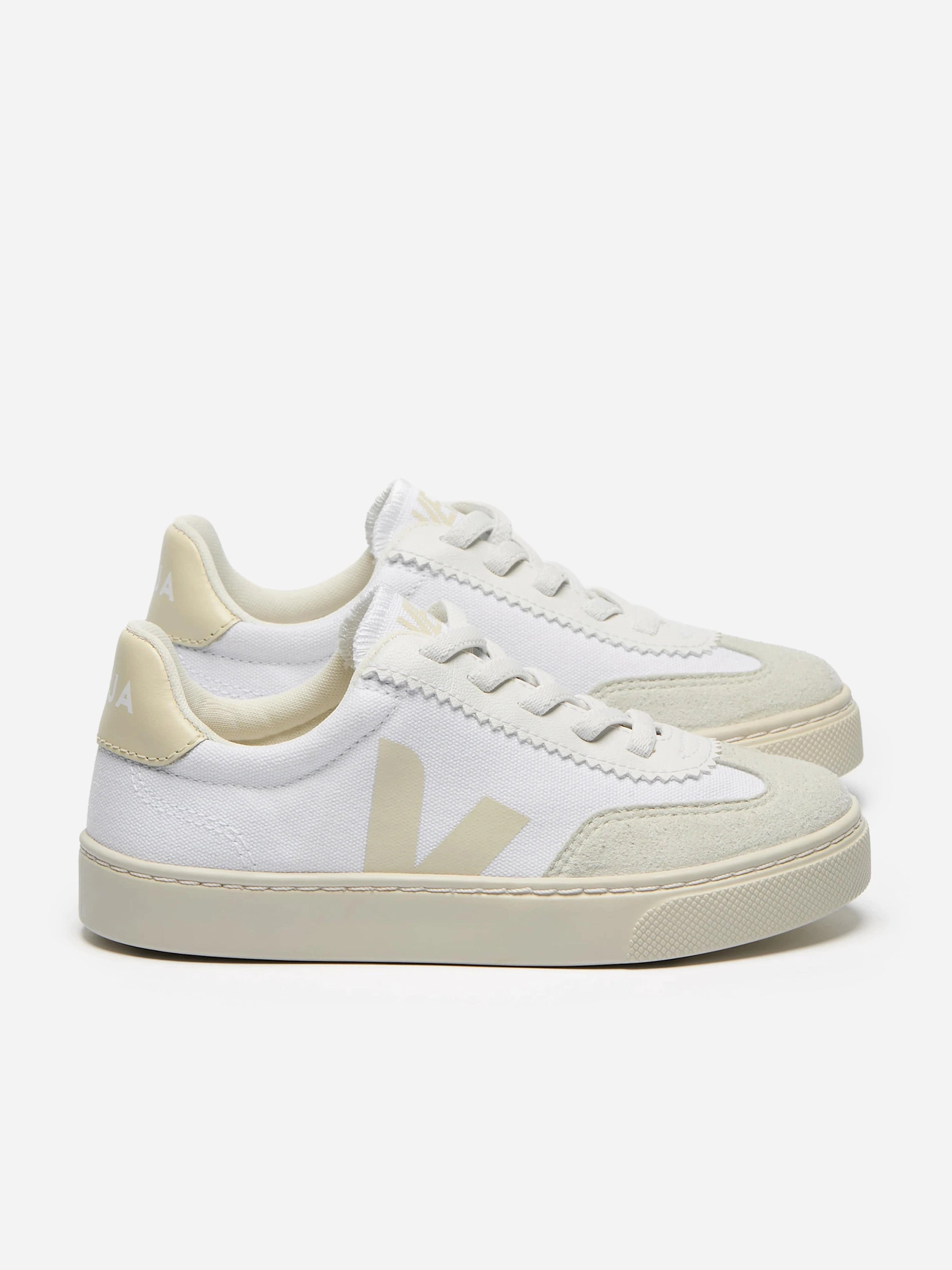 Veja Kids Canvas Small Volley Trainers in White