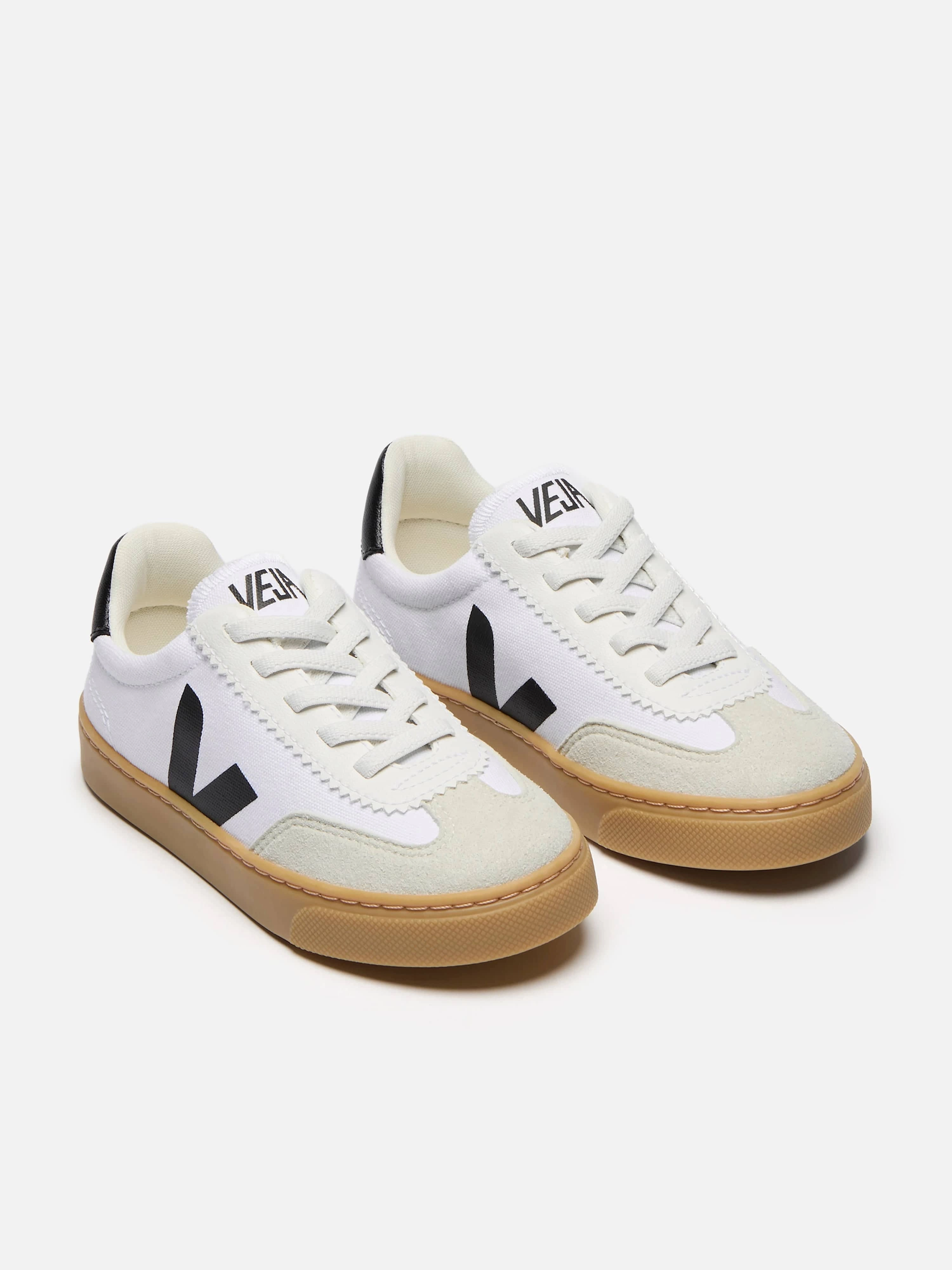 Veja Kids Canvas Small Volley Trainers in White