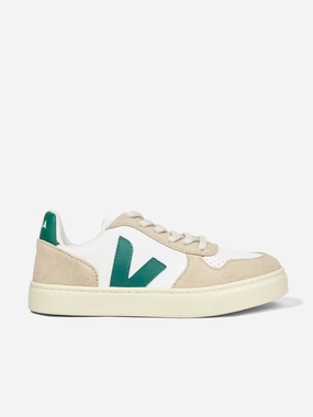 Veja Kids Chromefree Leather Small V-10 Laces Trainers in White