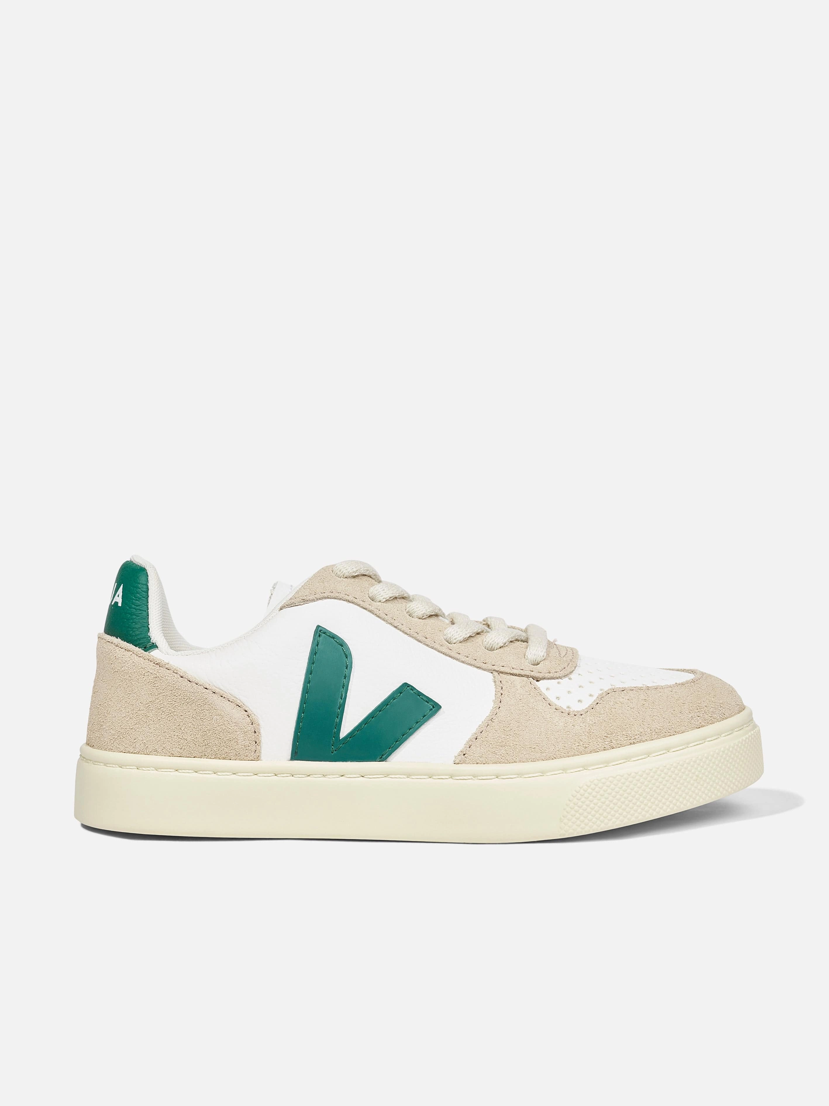 Veja Kids Chromefree Leather Small V-10 Laces Trainers in White