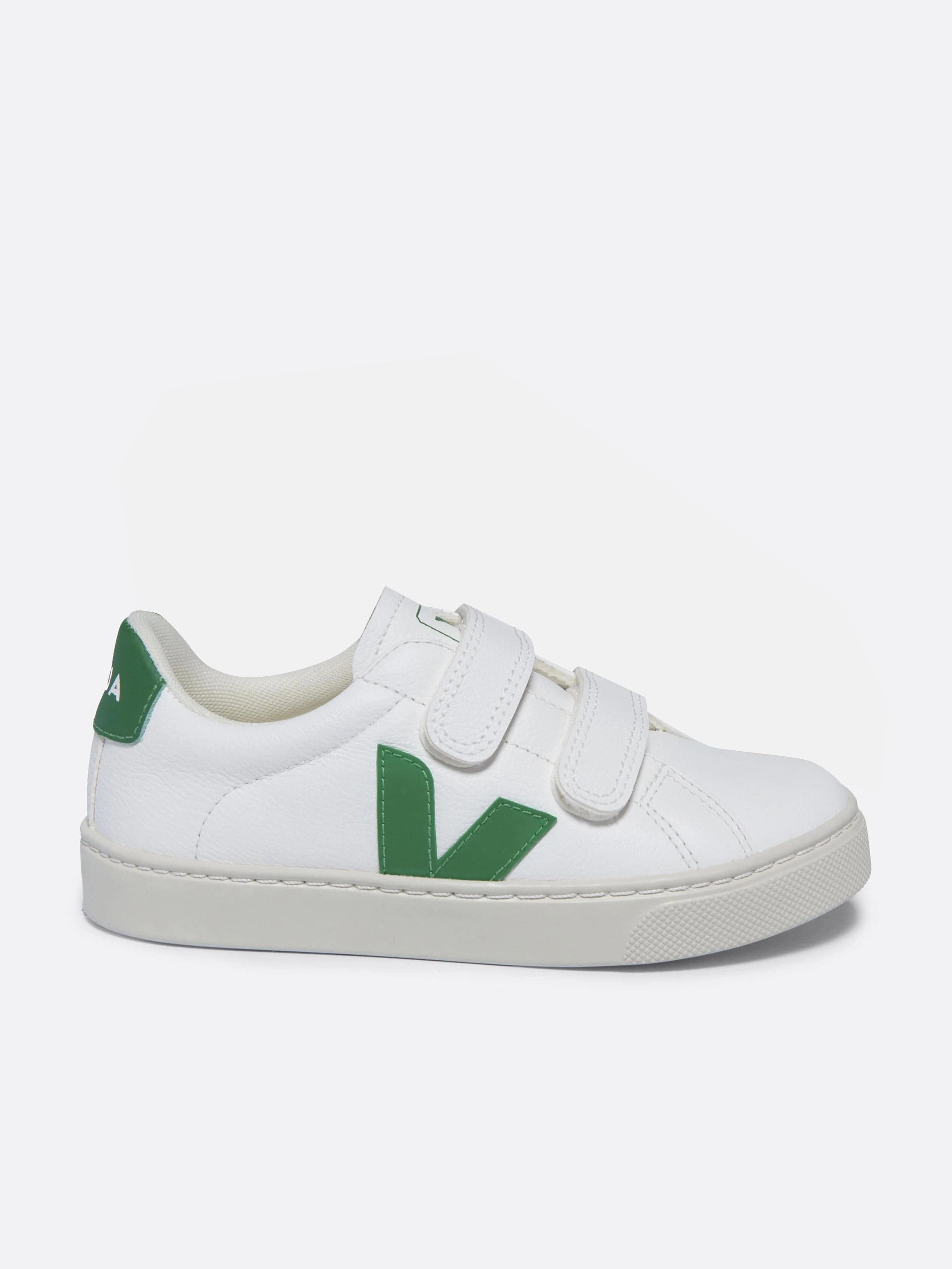 Veja Kids Esplar ChromeFree Leather Trainers in White