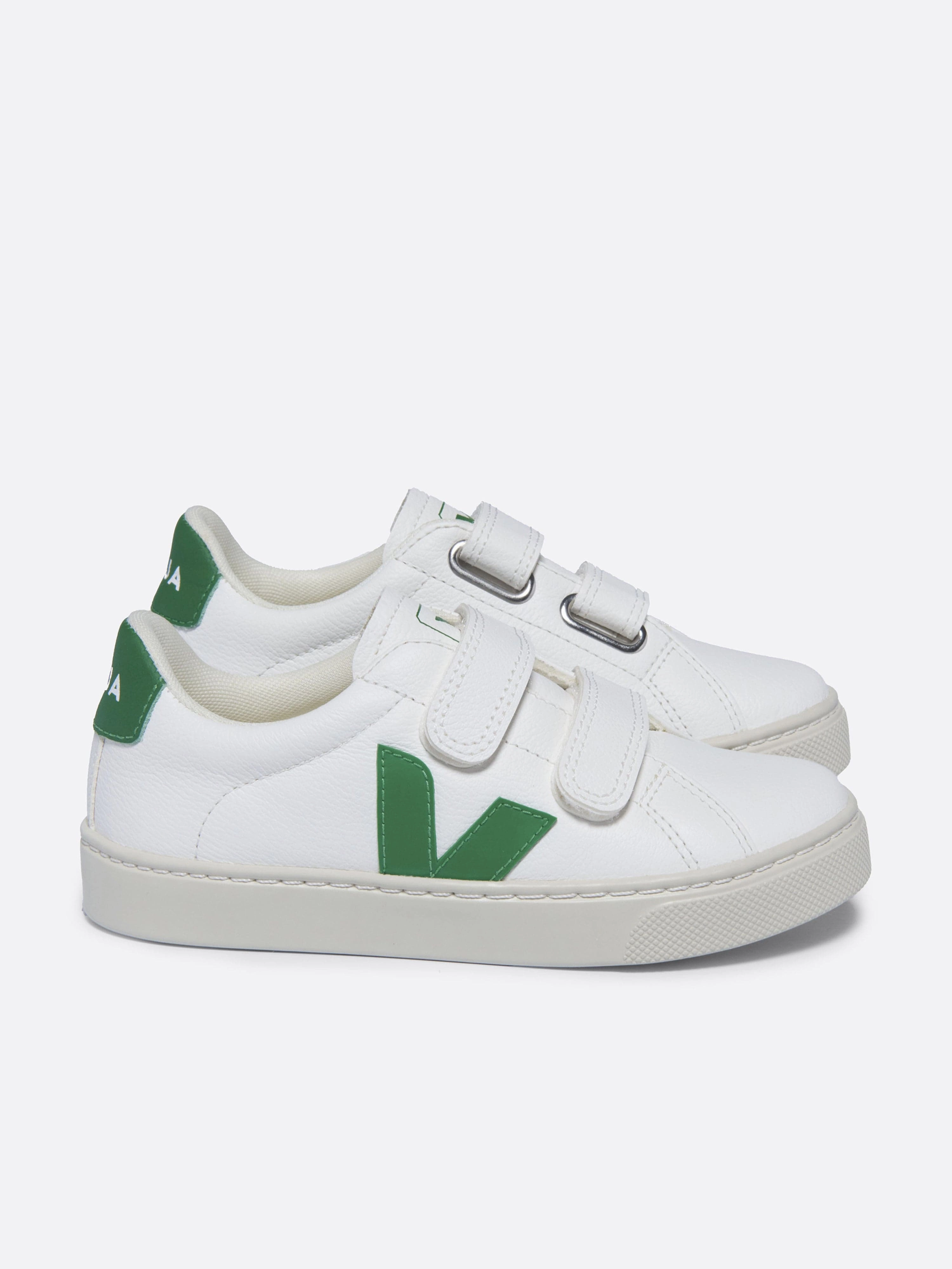 Veja Kids Esplar ChromeFree Leather Trainers in White