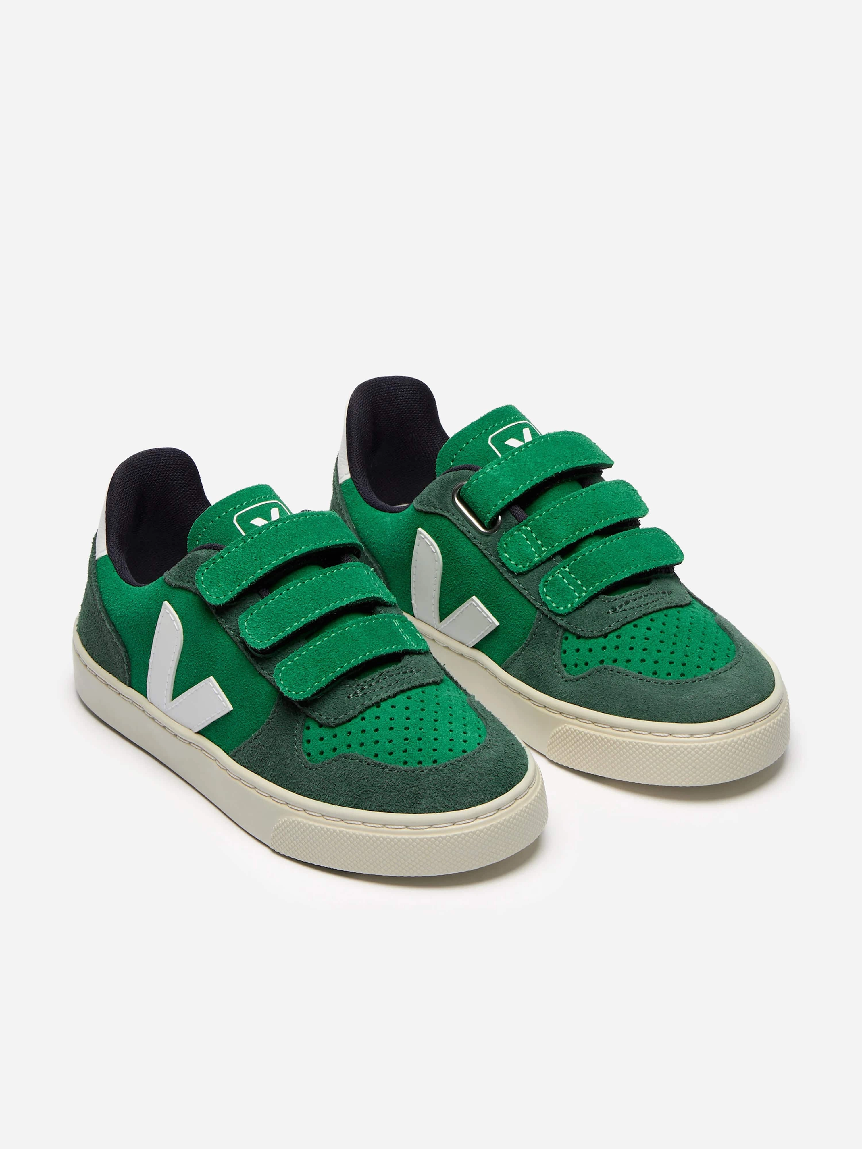 Veja Kids Suede Small V-10 Trainers in Green