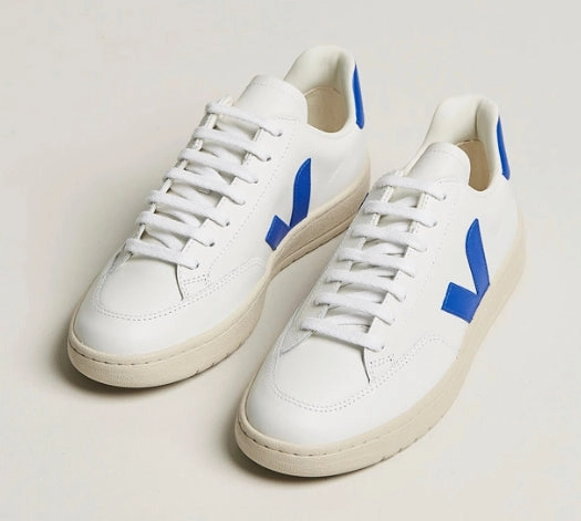 Veja Leather White Paros Blue Sneakers