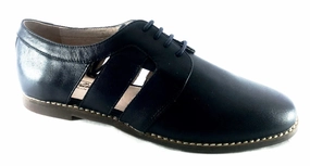 Venettini Bree Navy Leather Summer Tie Shoe