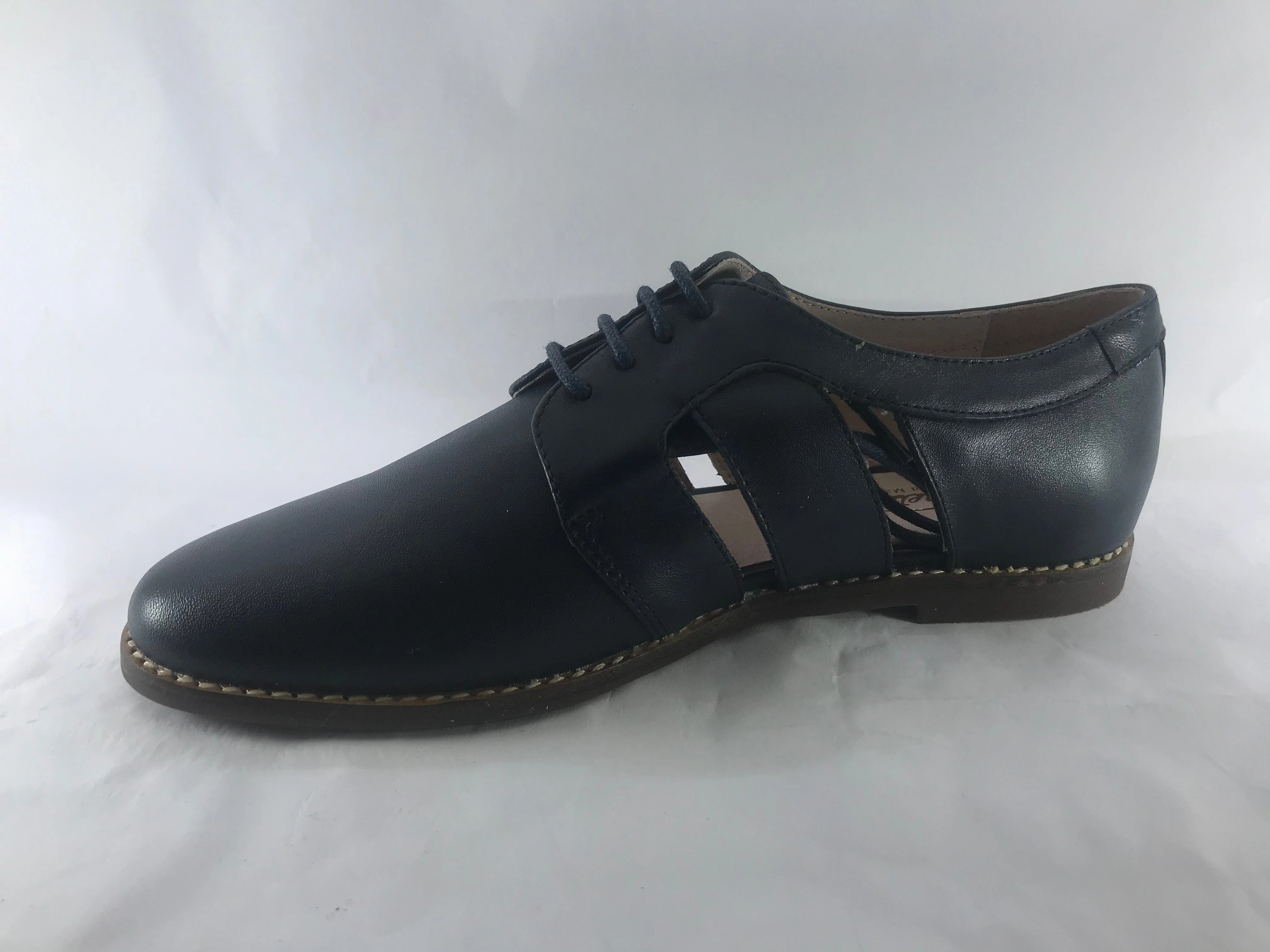 Venettini Bree Navy Leather Summer Tie Shoe