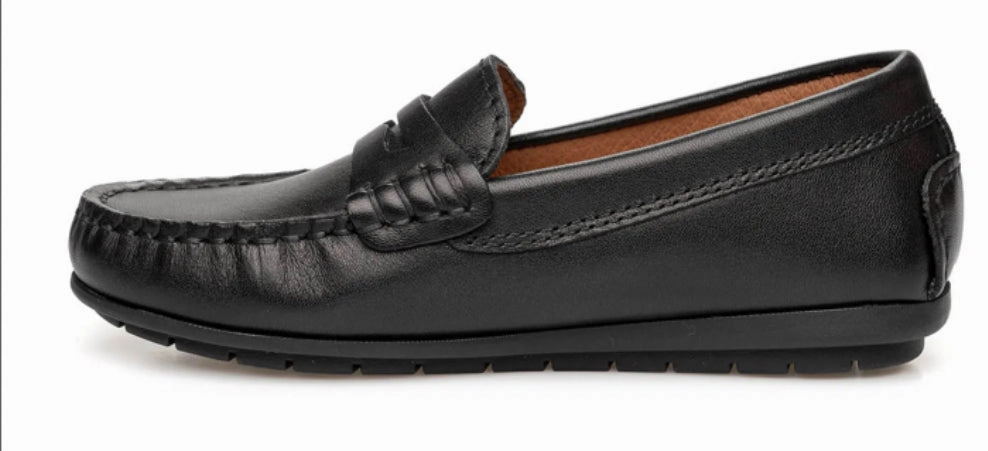 Venettini Reese Black Leather Mocassin Loafer
