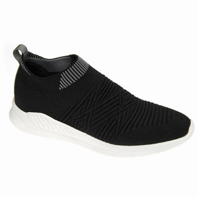 Venettini Venus Black Knit White Bar Sneaker Sock Shoes