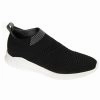 Venettini Venus Black Knit White Bar Sneaker Sock Shoes