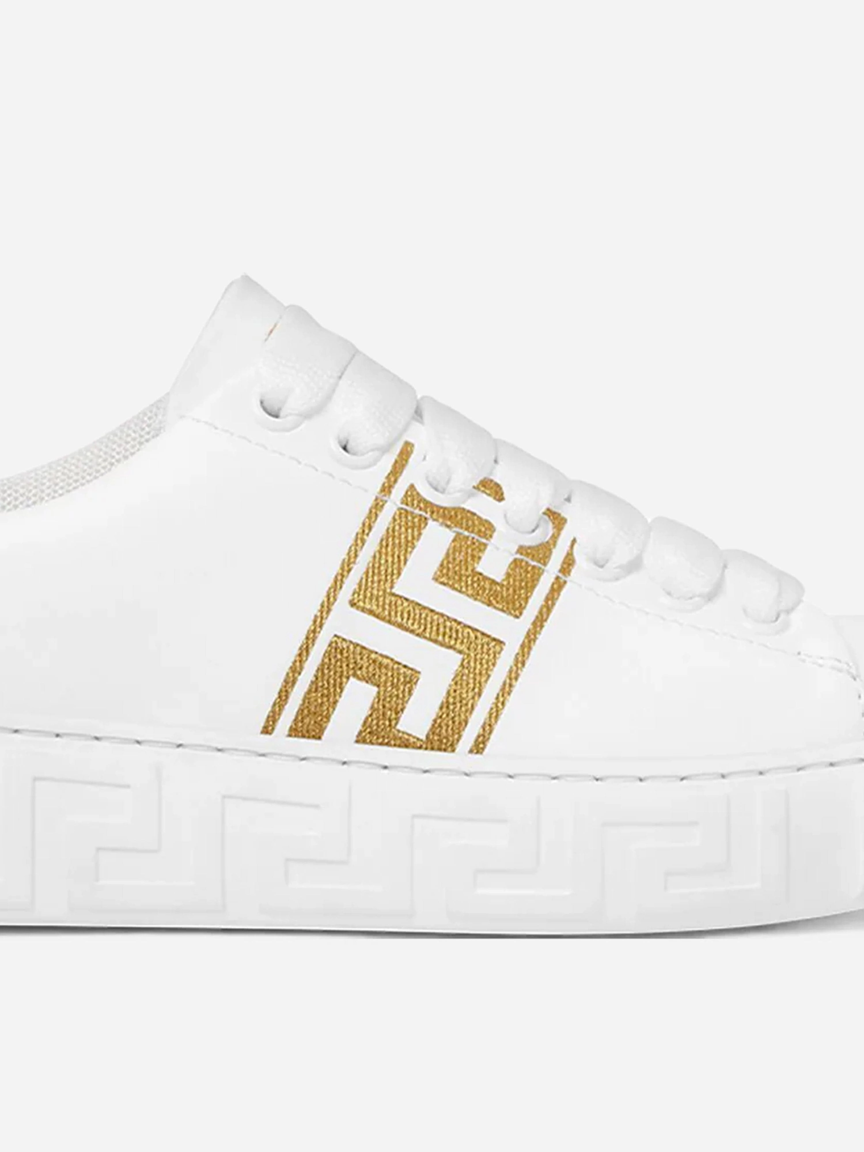 Versace Kids La Greca Low Top Trainers in White