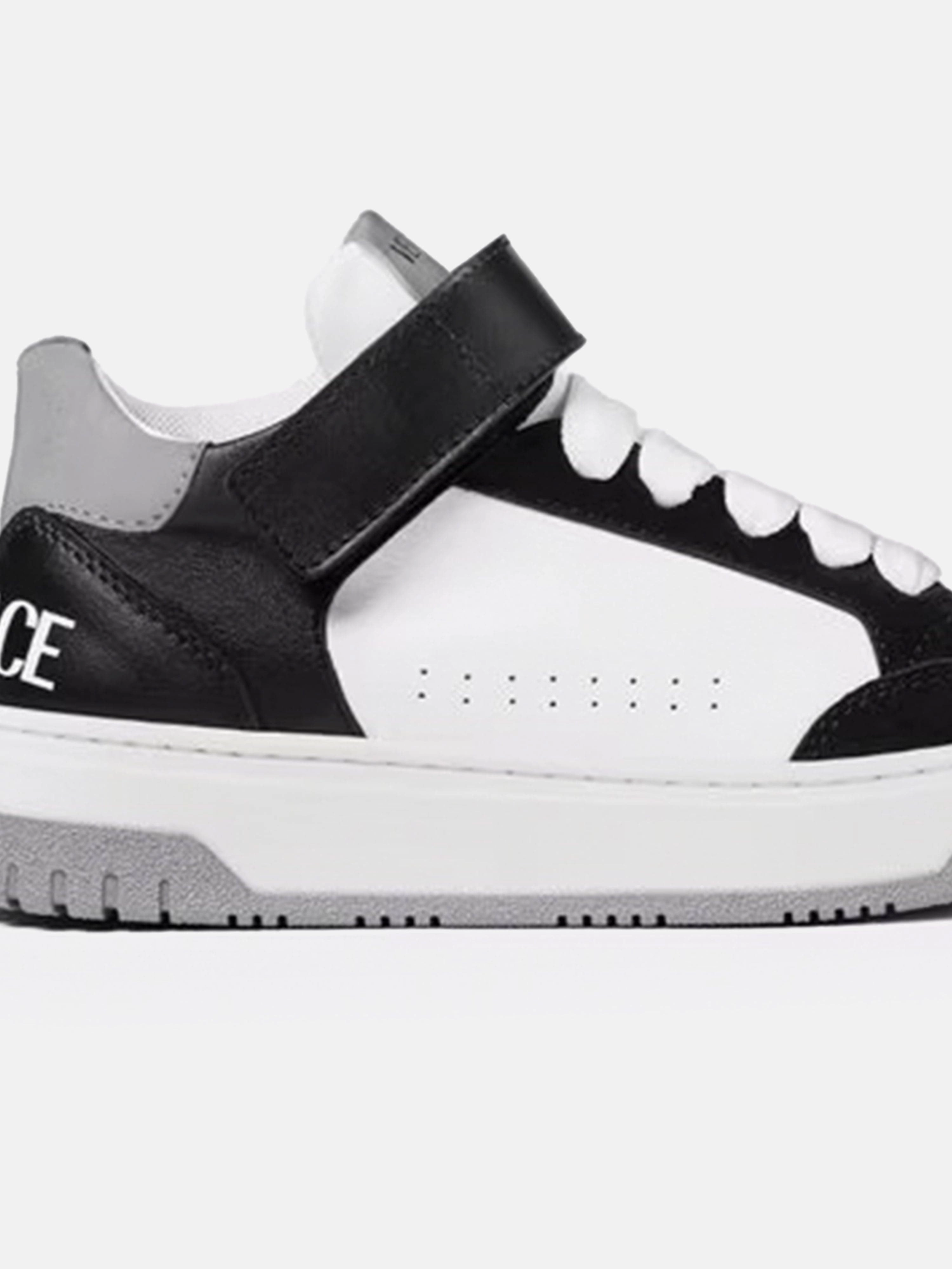 Versace Kids Leather Low Top Trainers in White