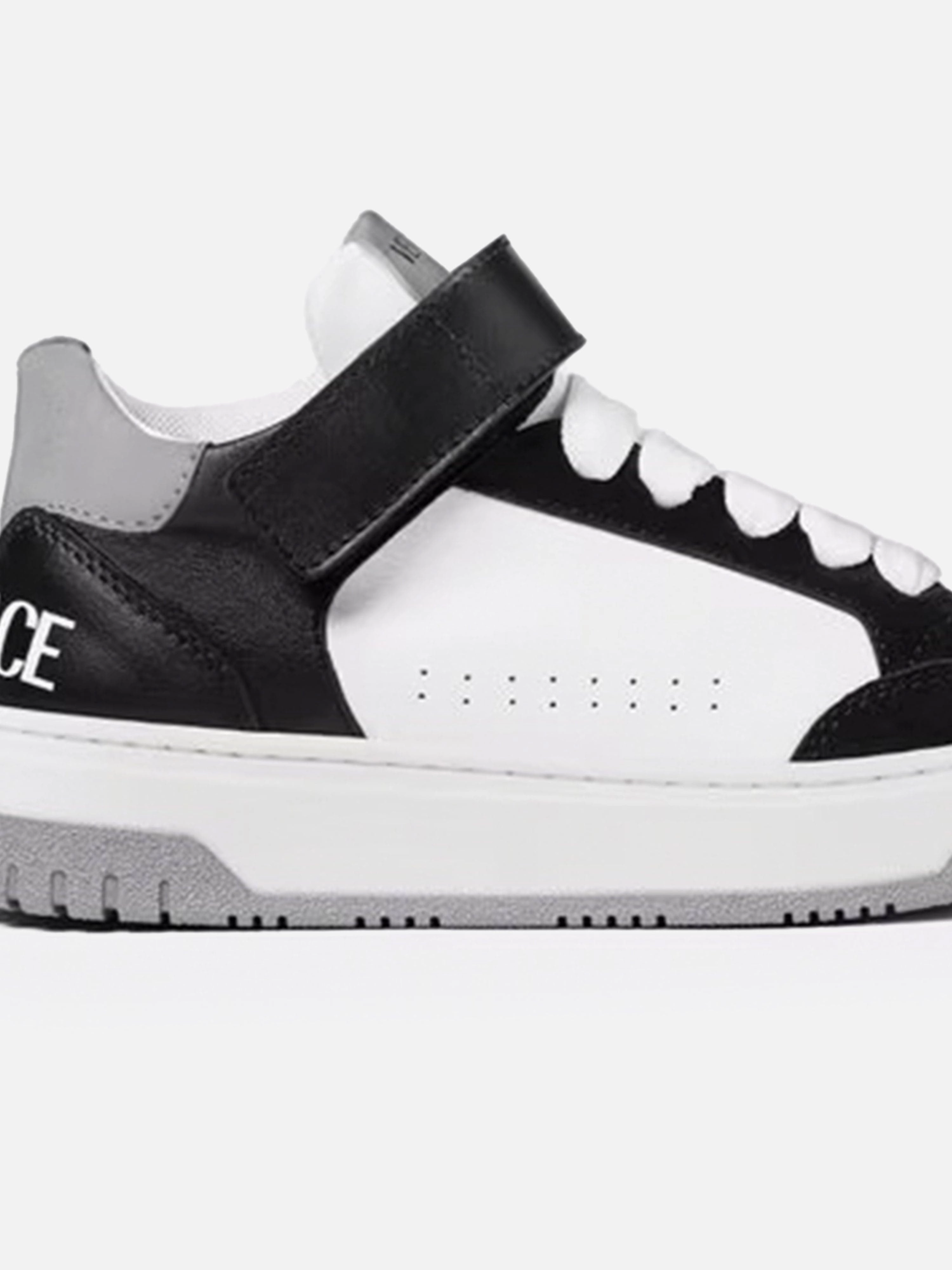Versace Kids Leather Low Top Trainers in White
