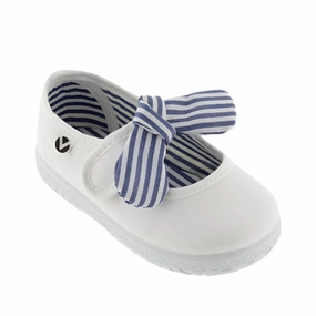 Victoria Girl's OJAL Canvas Mary Jane Shoes - Blanco