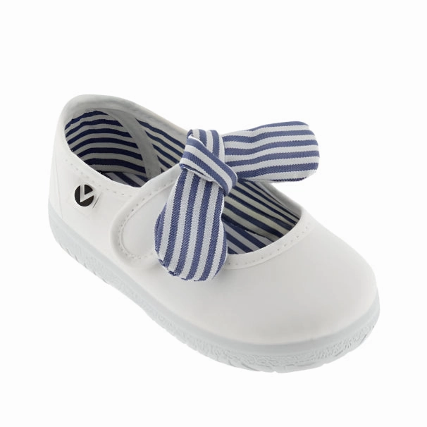 Victoria Girl's OJAL Canvas Mary Jane Shoes - Blanco