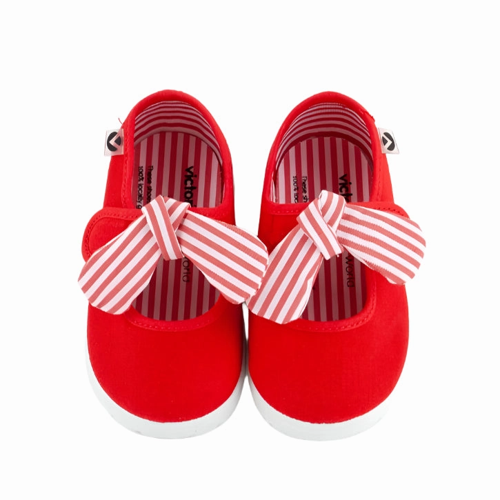 Victoria Girl's OJAL Canvas Mary Jane Shoes - Rojo