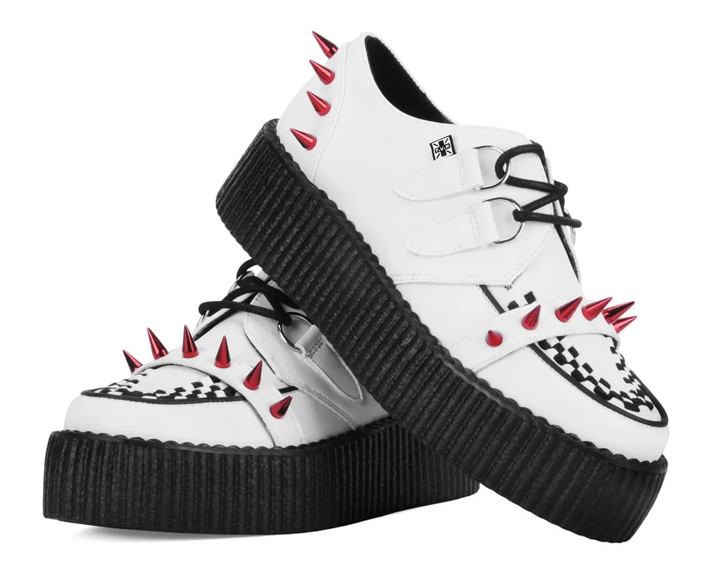White Leather Spike Viva Mondo Creeper