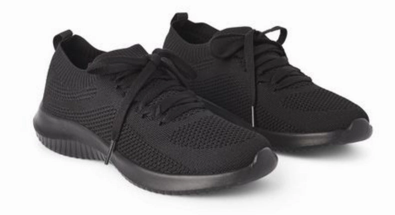 Woman's Black Knit Memory Foam insole Slip-on Sneakers