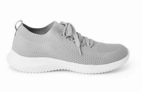 Woman's Grey Knit Memory Foam insole Slip-on Sneakers